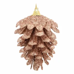 Natural Pine Cone Ornament | Bronze Glitter | 8 Cm