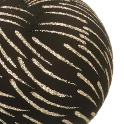 Noble Glass Christmas Bauble With Golden Lines 8cm Black
