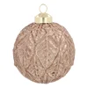 Nostalgic Brown Christmas Bauble With Leaf Motif