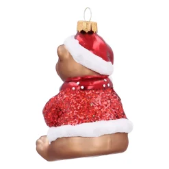 Nostalgic Teddy Bear Ornament With Santa Hat