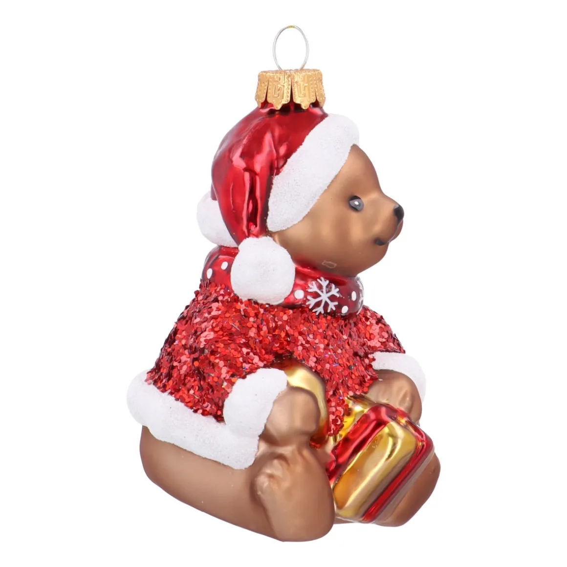 Nostalgic Teddy Bear Ornament With Santa Hat