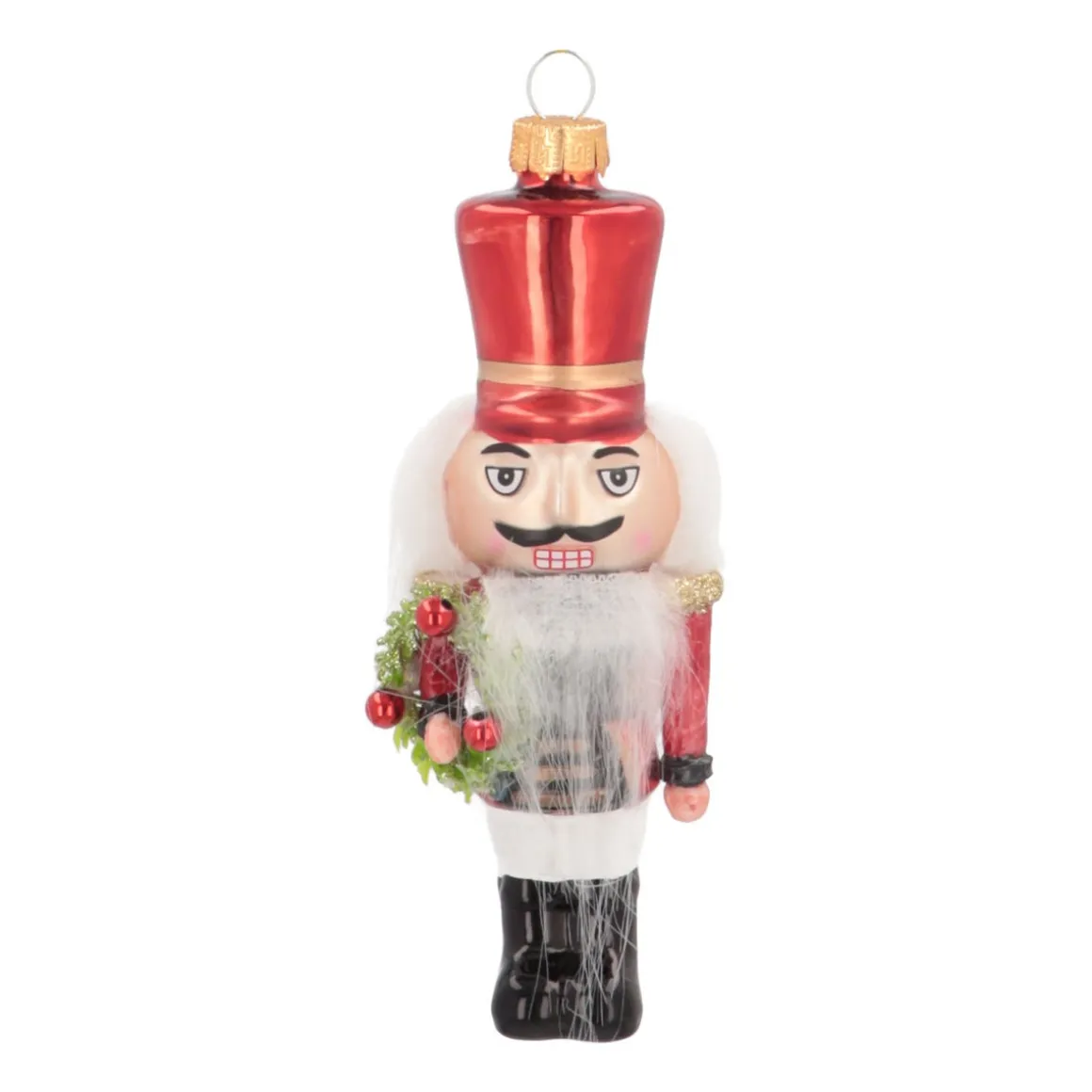 Nutcracker Christmas Ornament | Glass | Red | 13cm
