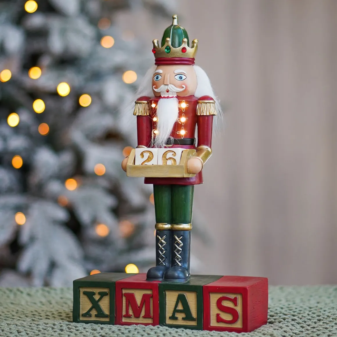 Nutcracker With Advent Countdown Calendar | With LED | 35cm
