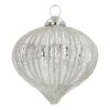 Onion Glass Bauble Lampion | Antique Silver | 8 Cm