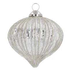 Onion Glass Bauble Lampion | Antique Silver | 8 Cm