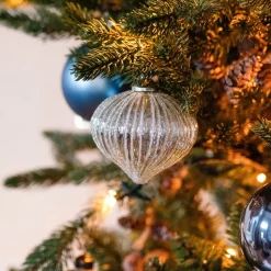 Onion Glass Bauble Lampion | Antique Silver | 8 Cm