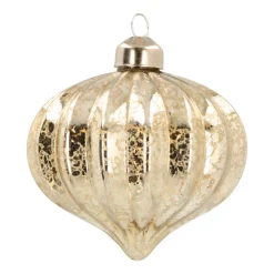 Onion Glass Bauble Lampion | Champagne | 8 Cm
