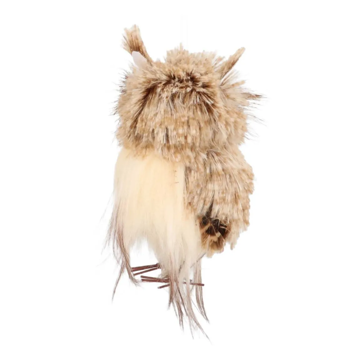 Owl Hanging Christmas Decoration 13cm Brown