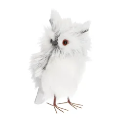 Owl With Feathers - Silver/White