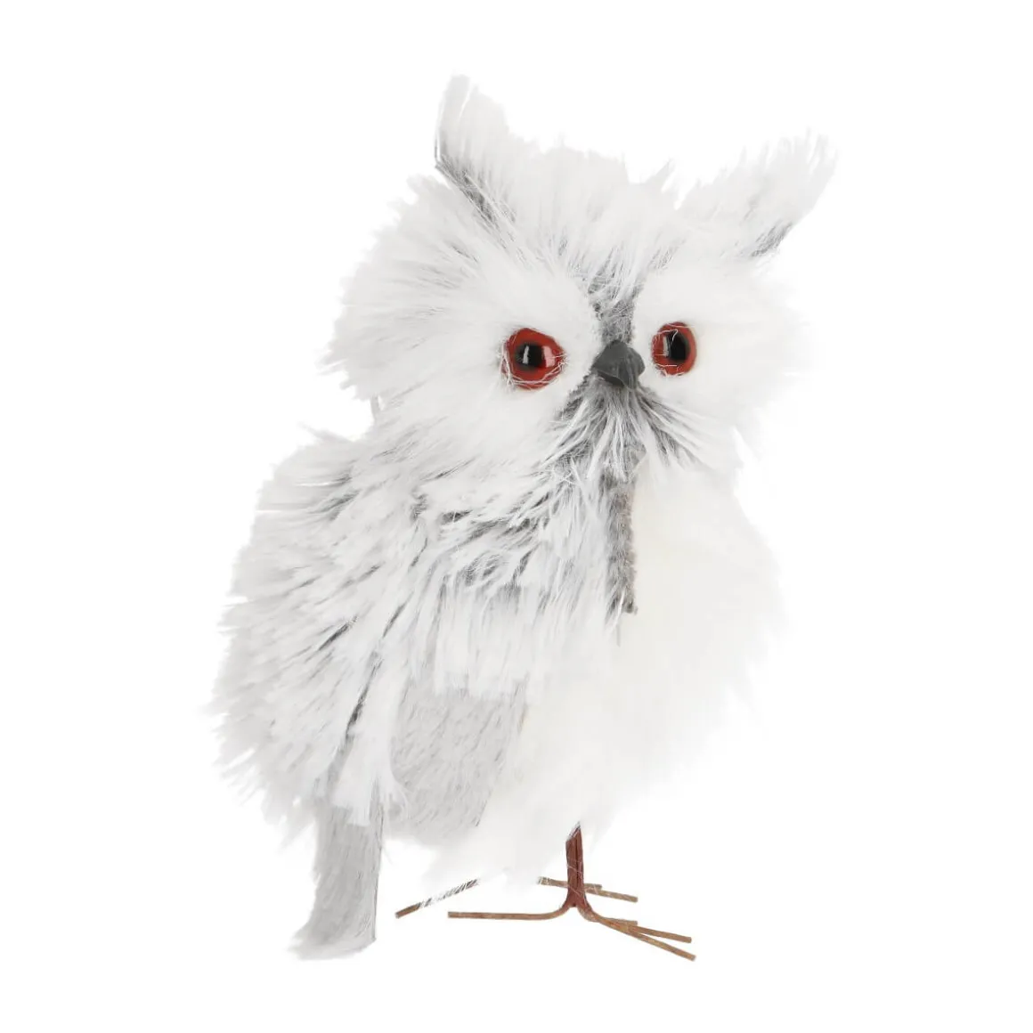 Owl With Feathers - Silver/White