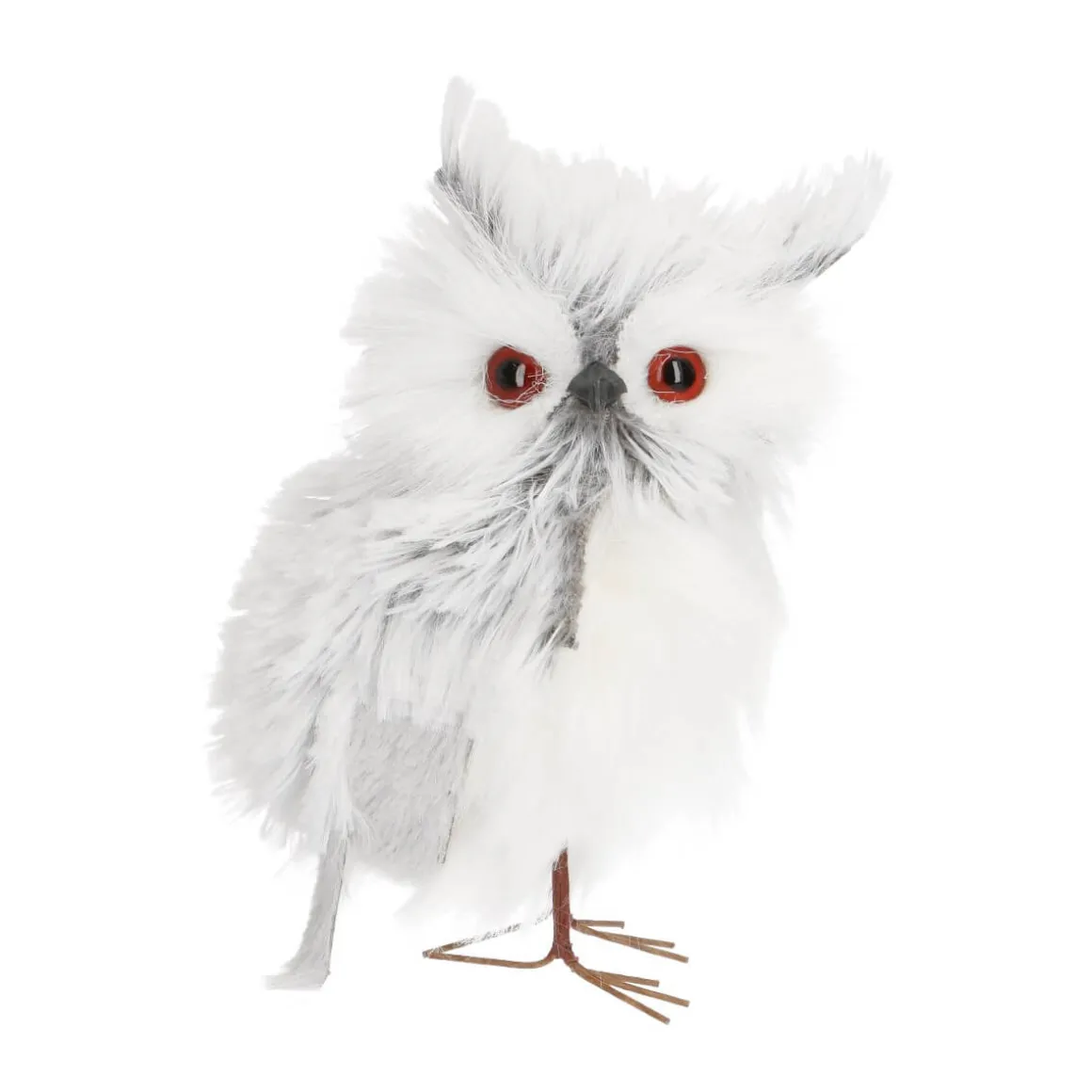 Owl With Feathers - Silver/White