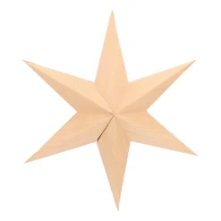 Paper Christmas Star With Wood Pattern And String