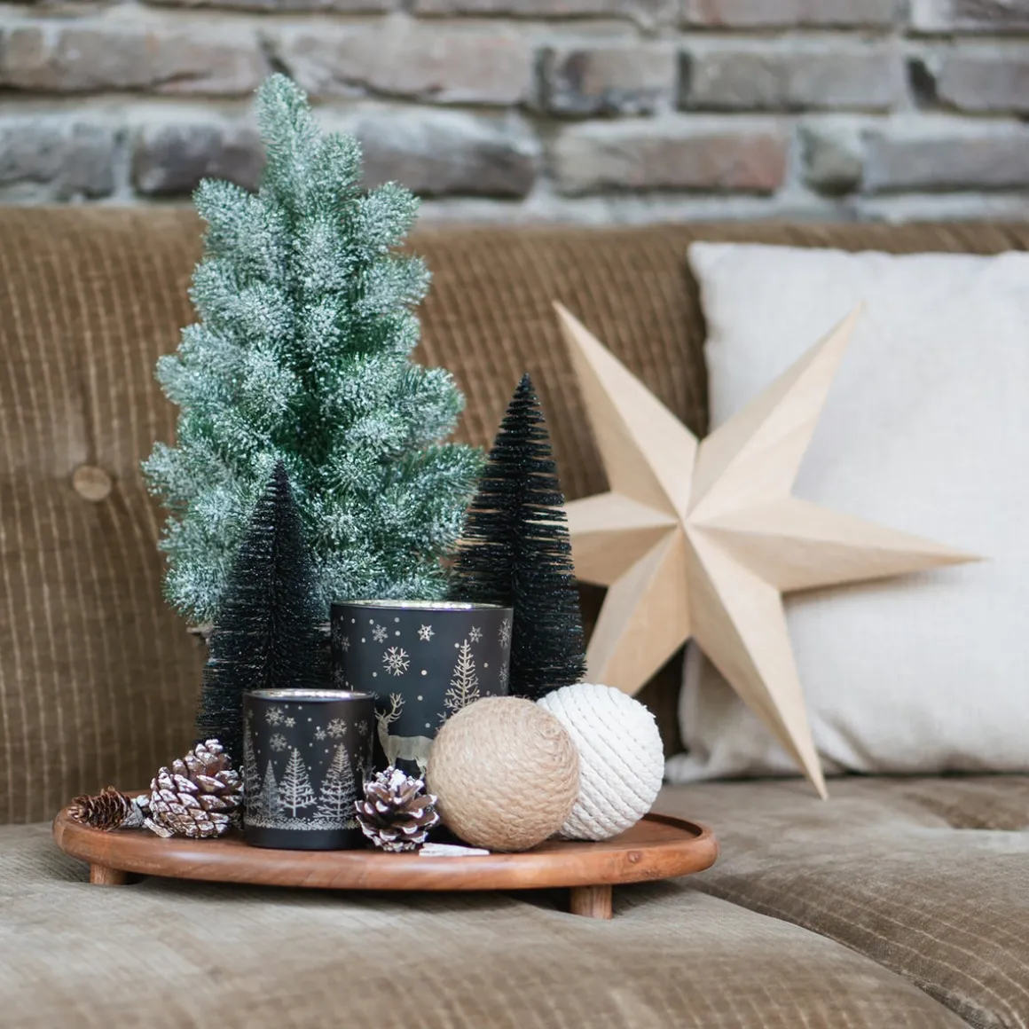 Paper Christmas Star With Wood Pattern And String