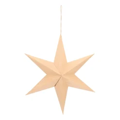 Paper Christmas Star With Wood Pattern And String