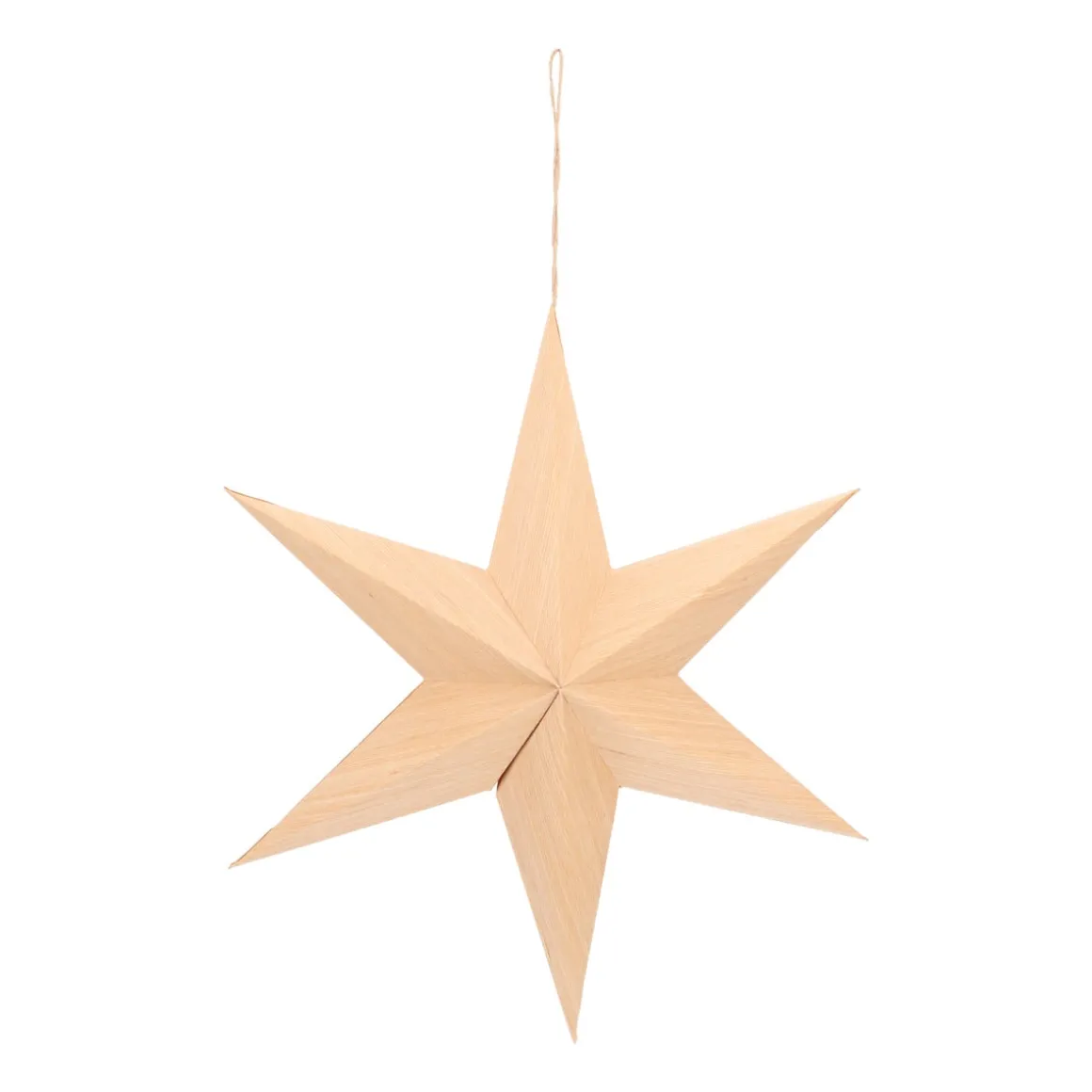 Paper Christmas Star With Wood Pattern And String