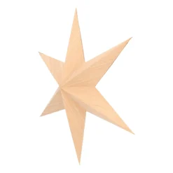 Paper Christmas Star With Wood Pattern And String