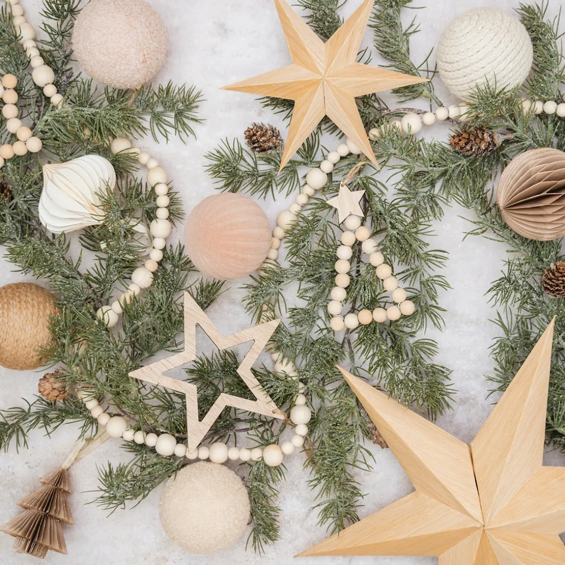 Paper Christmas Star With Realistic Wood Grain