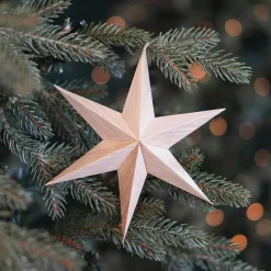 Paper Christmas Star With Realistic Wood Grain