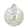 Pastel Green Christmas Bauble With Colorful Speckles