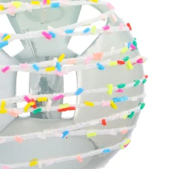 Pastel Green Christmas Bauble With Colorful Speckles