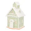 Pastel Green Gingerbread Cottage | LED | Clay | Handcrafted | 19cm High