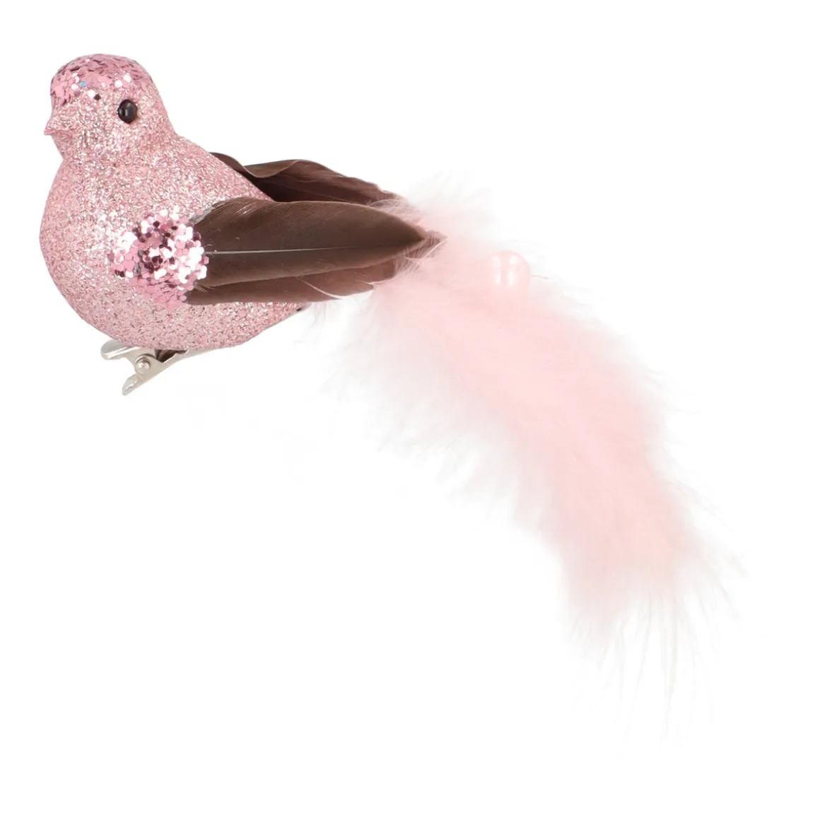 Pink Bird On A Clip With Soft Feathers