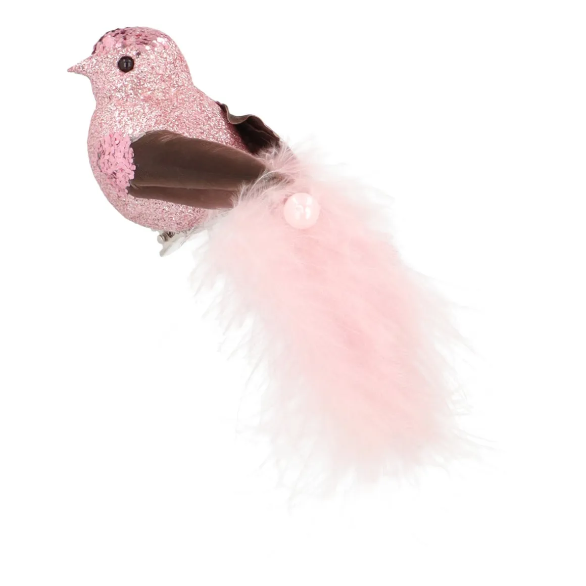 Pink Bird On A Clip With Soft Feathers