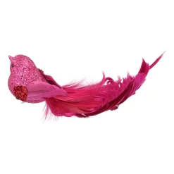 Pink Bird On A Clip With Soft Feathers
