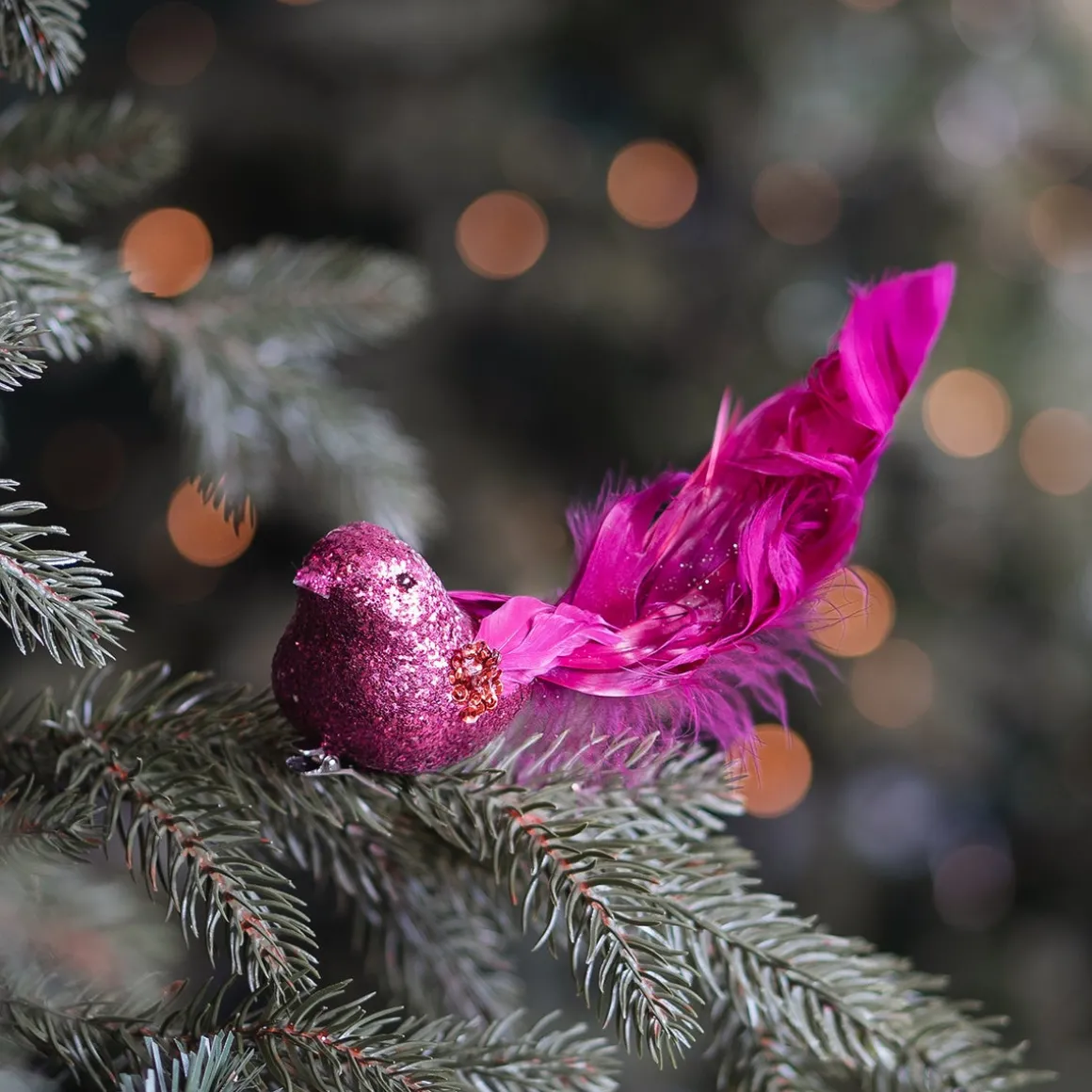 Pink Bird On A Clip With Soft Feathers