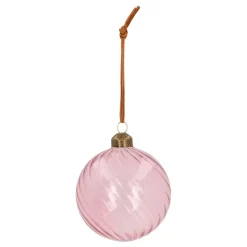 Pink Christmas Bauble With Romantic Swirls