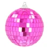 Pink Disco Christmas Bauble With Reflective Mirrors