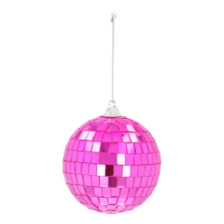 Pink Disco Christmas Bauble With Reflective Mirrors