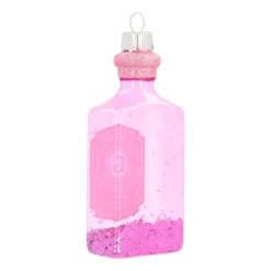 Pink Gin Bottle Christmas Ornament | Glass | Pink | 12cm