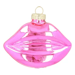 Pink Glass Mouth-shaped Ornament