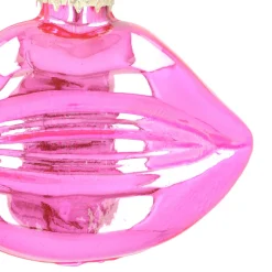 Pink Glass Mouth-shaped Ornament