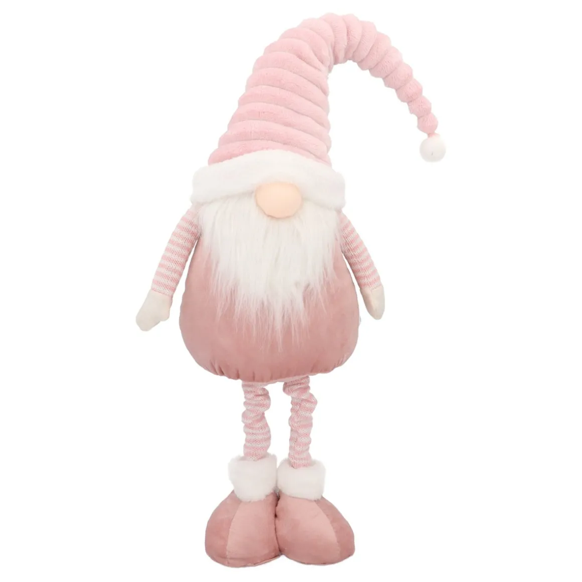 Pink Gnome With Extendable Legs And Pointed Hat