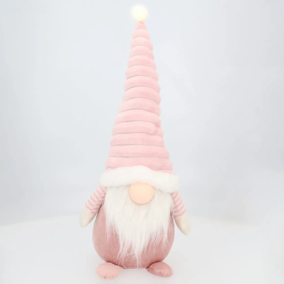 Pink Gnome With Light-Up Hat And Cheerful Outfit