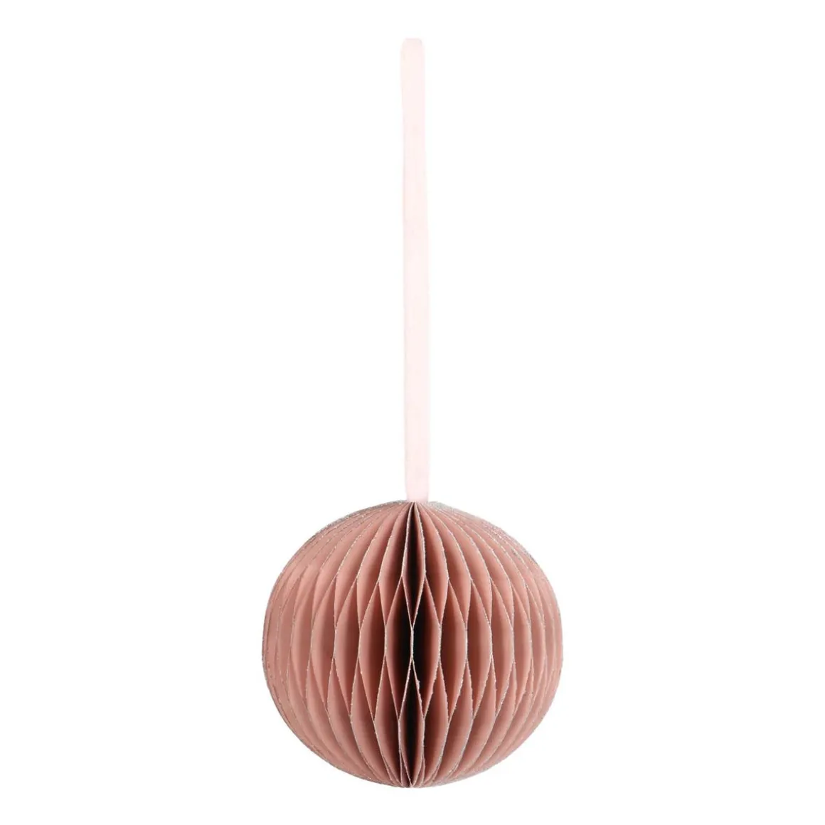 Pink Paper Christmas Bauble 8 Cm
