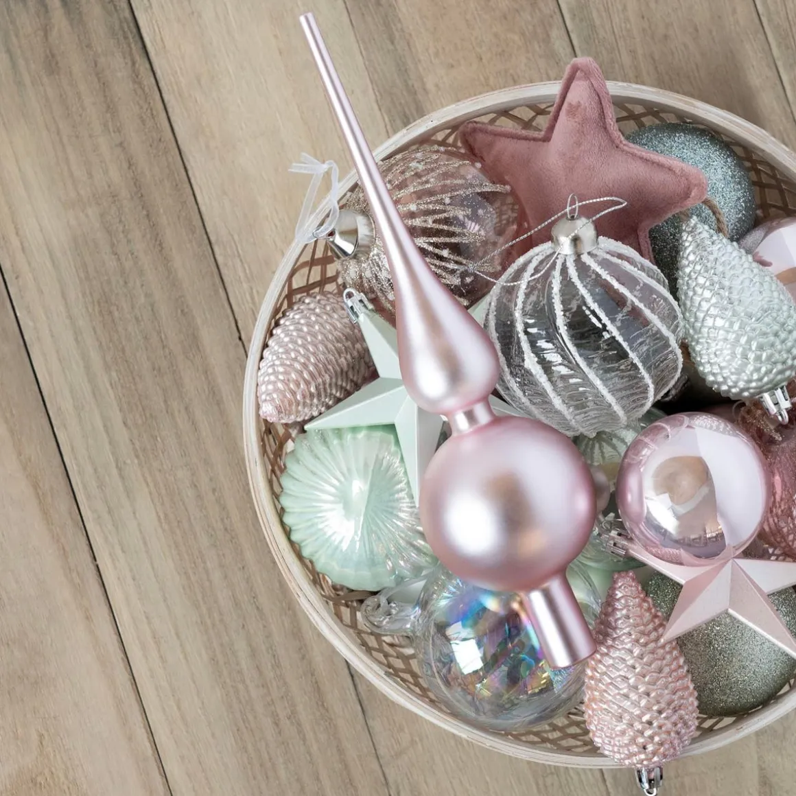 Pink Tree Topper | Matt | Glass | 27 Cm