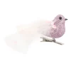 Pink White Clip On Bird Ornament | 15 Cm