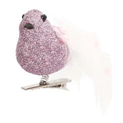 Pink White Clip On Bird Ornament | 15 Cm