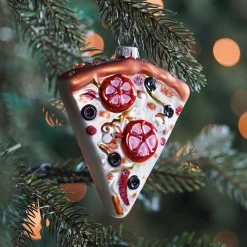 Pizza Slice Christmas Ornament | Glass | 11 Cm