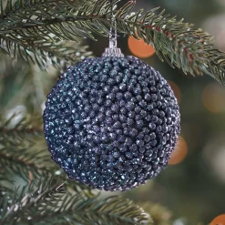 Plastic Christmas Bauble 8 Cm Night Blue
