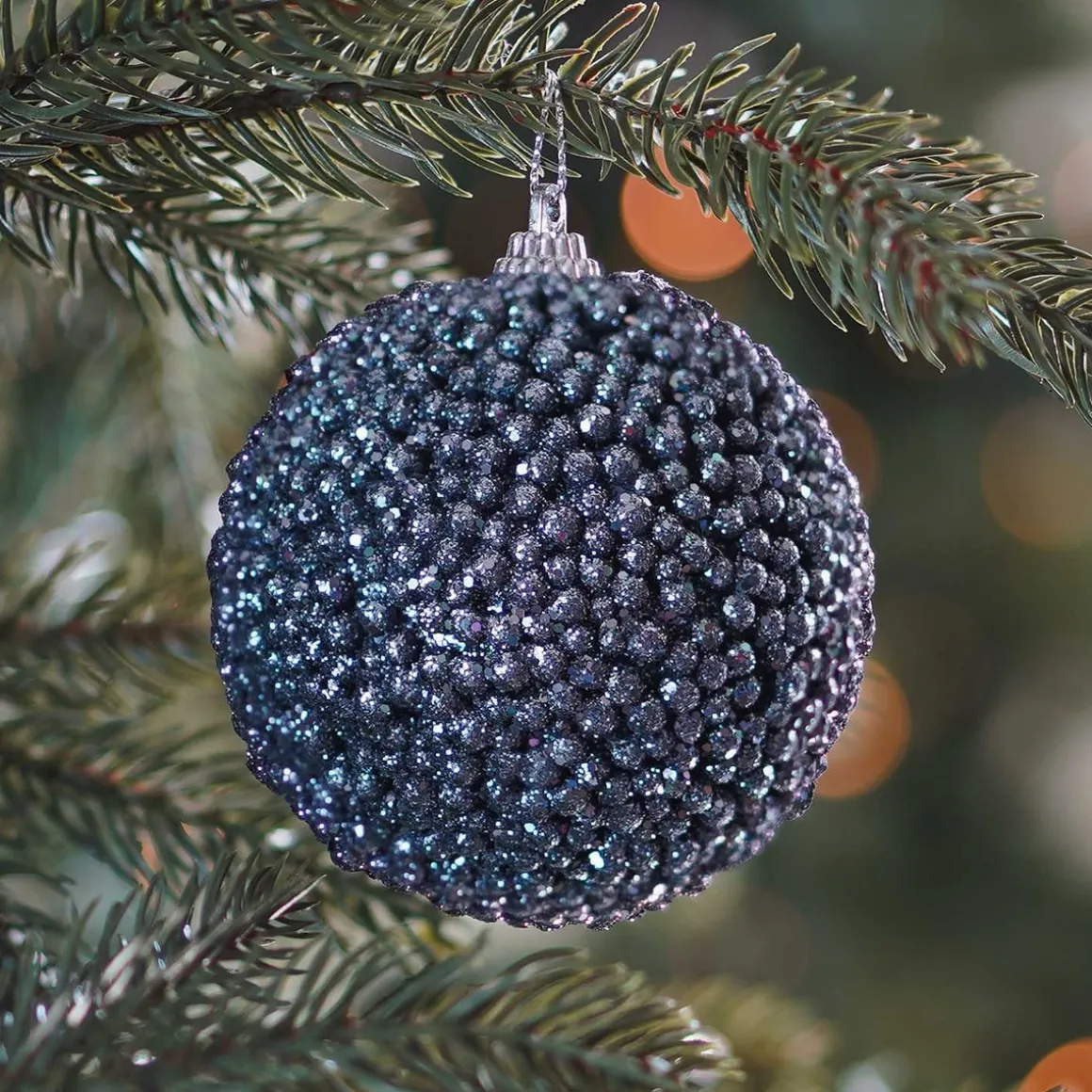 Plastic Christmas Bauble 8 Cm Night Blue