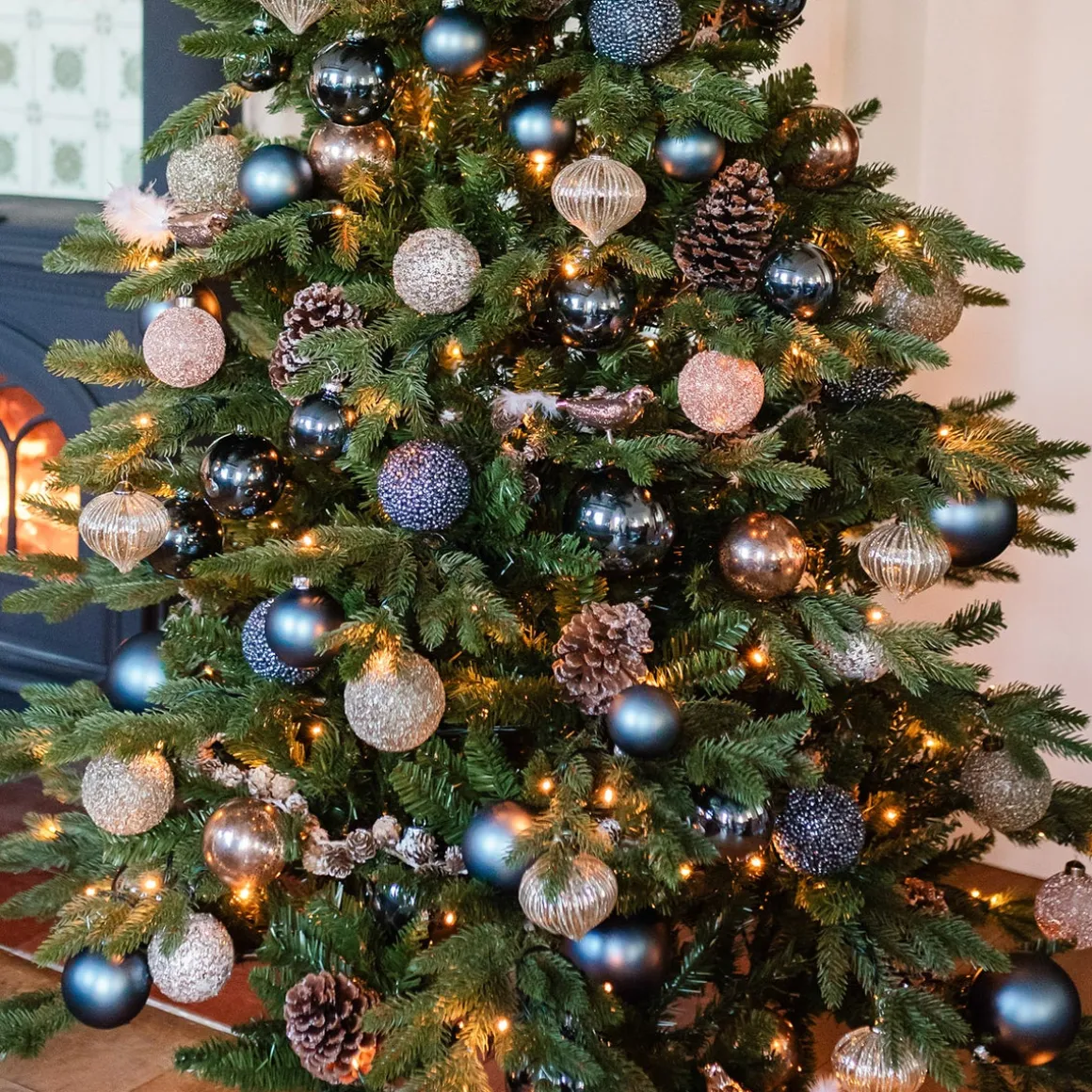 Plastic Christmas Bauble 8 Cm Night Blue
