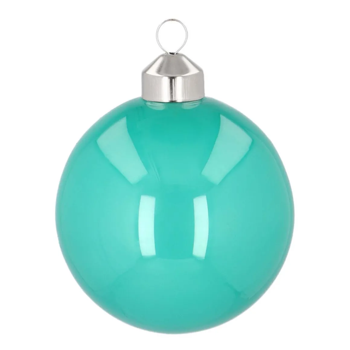 Pop-art Christmas Bauble "Merry Christmas" | Glass | Teal | 8 Cm