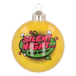 Pop-art Christmas Bauble "Silent Night" | Yellow | Glass | 8 Cm