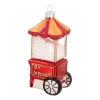 Popcorn Machine Glass Hanging Figurine 12cm Red