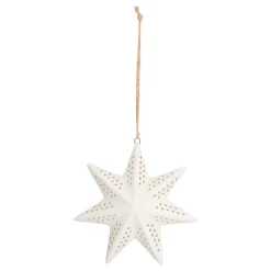 Porcelain Christmas Star With Warm White LED Light