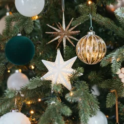 Porcelain Christmas Star With Warm White LED Light
